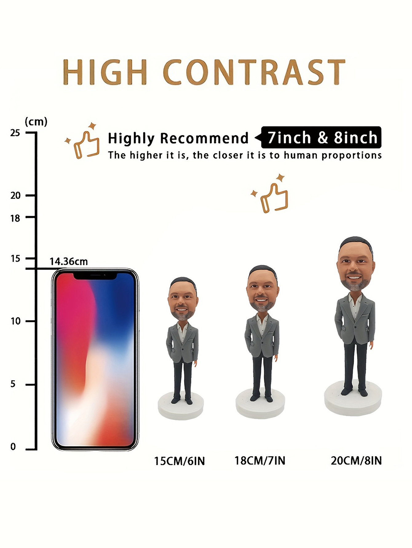 Custom Single-Person Cartoon Bobblehead Doll, Personalized Clay Figurine